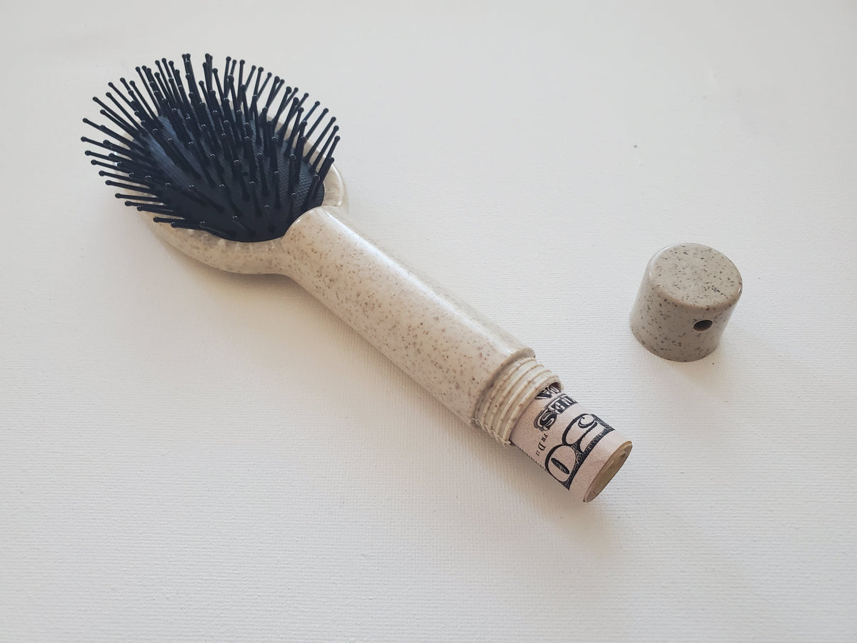 Tan Hair Brush Diversion Safe - Secret compartment to hide your valuables
