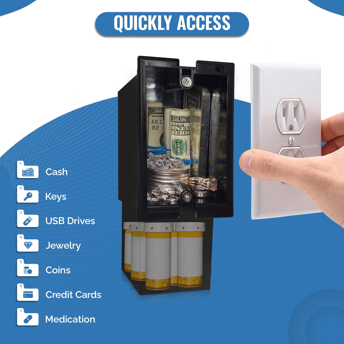 Diversion Safe Outlet (2 Pack) - Wall Socket Diversion Safe - Secret Safes For Home For Discreet Security