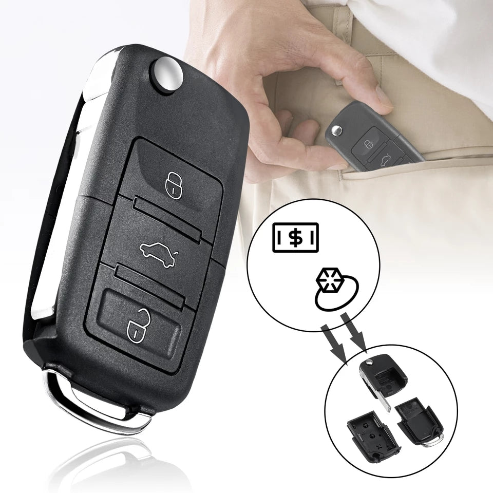 Fake Car Key Diversion Safe (2 Pack)  - Hidden Secret compartment in realistic Car key for Discreet and Reliable Security