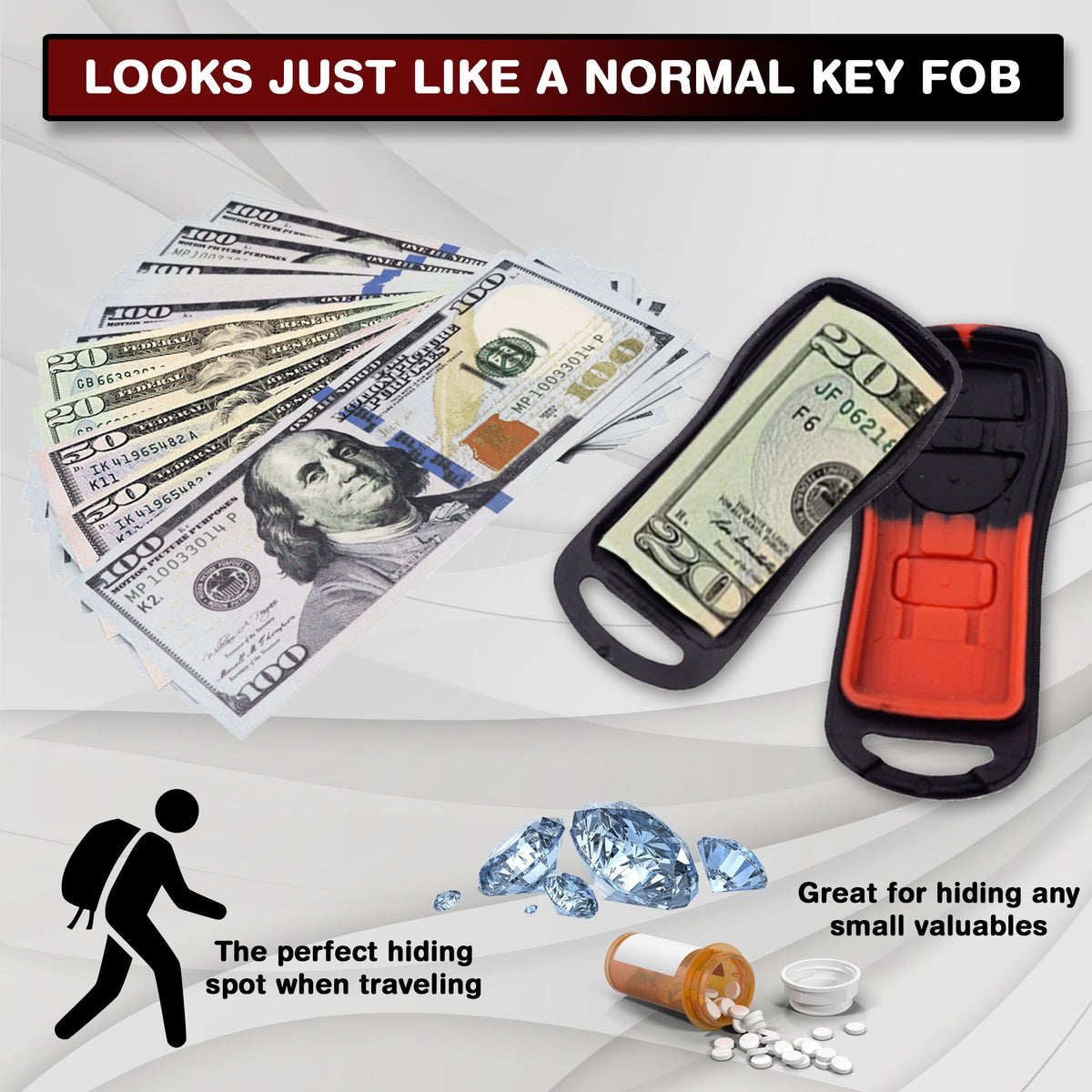 Fake Car Key Diversion Safe Bundle -  Discreet Diversion Safes with secret compartment to stash valuables